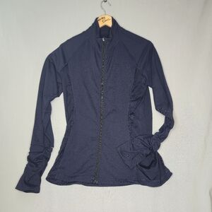 Victoria Secret Sports (VSX) Full Front Zip Jacket With Ruched Sleeves Size L